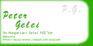 peter gelei business card